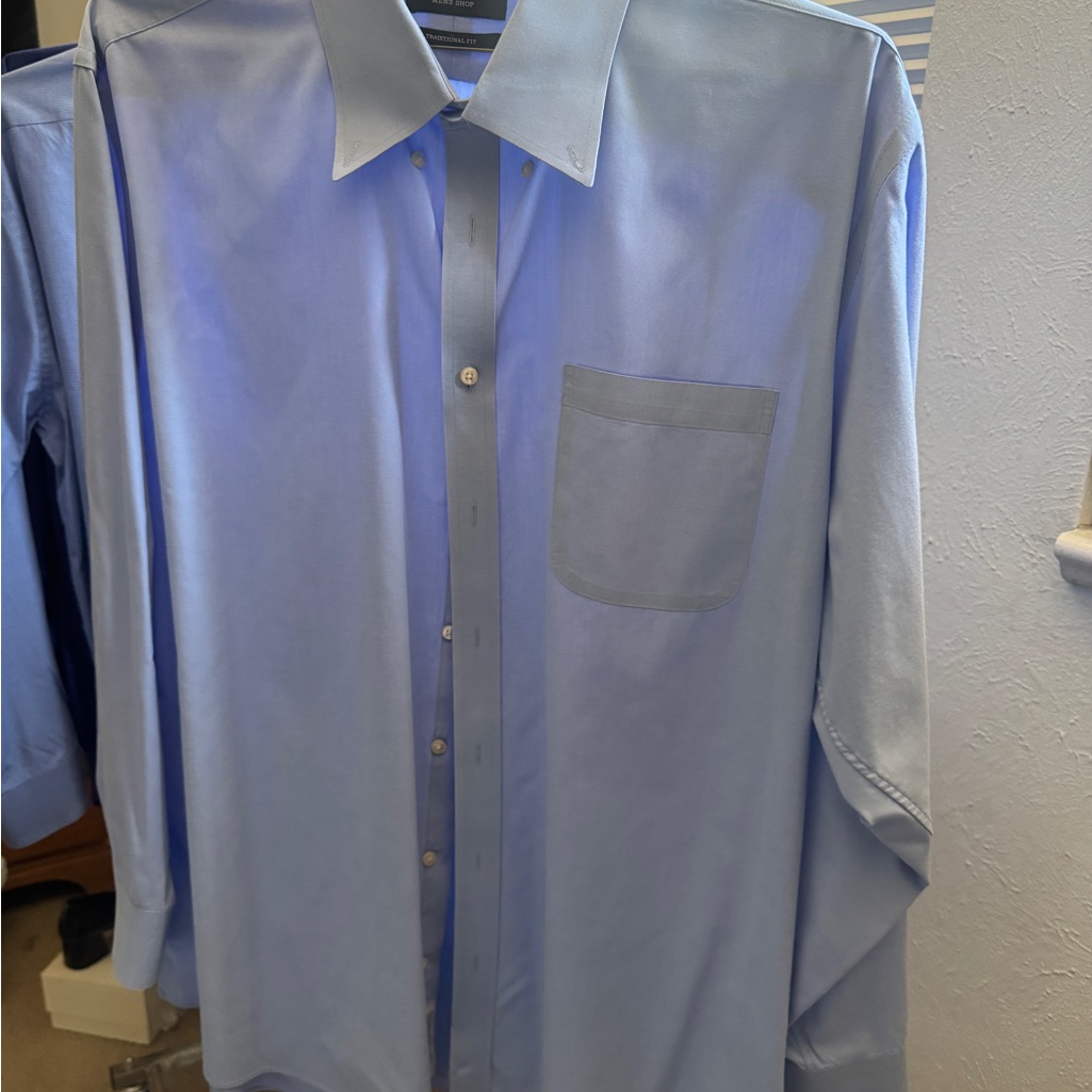 Nordstrom Brand Mens Blue Dress Shirt Size 175  35